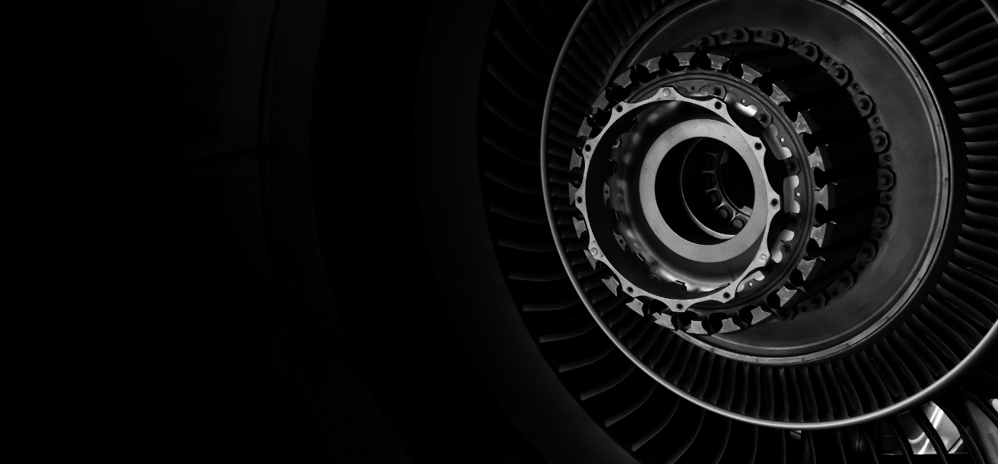 Aerospace turbine component close-up